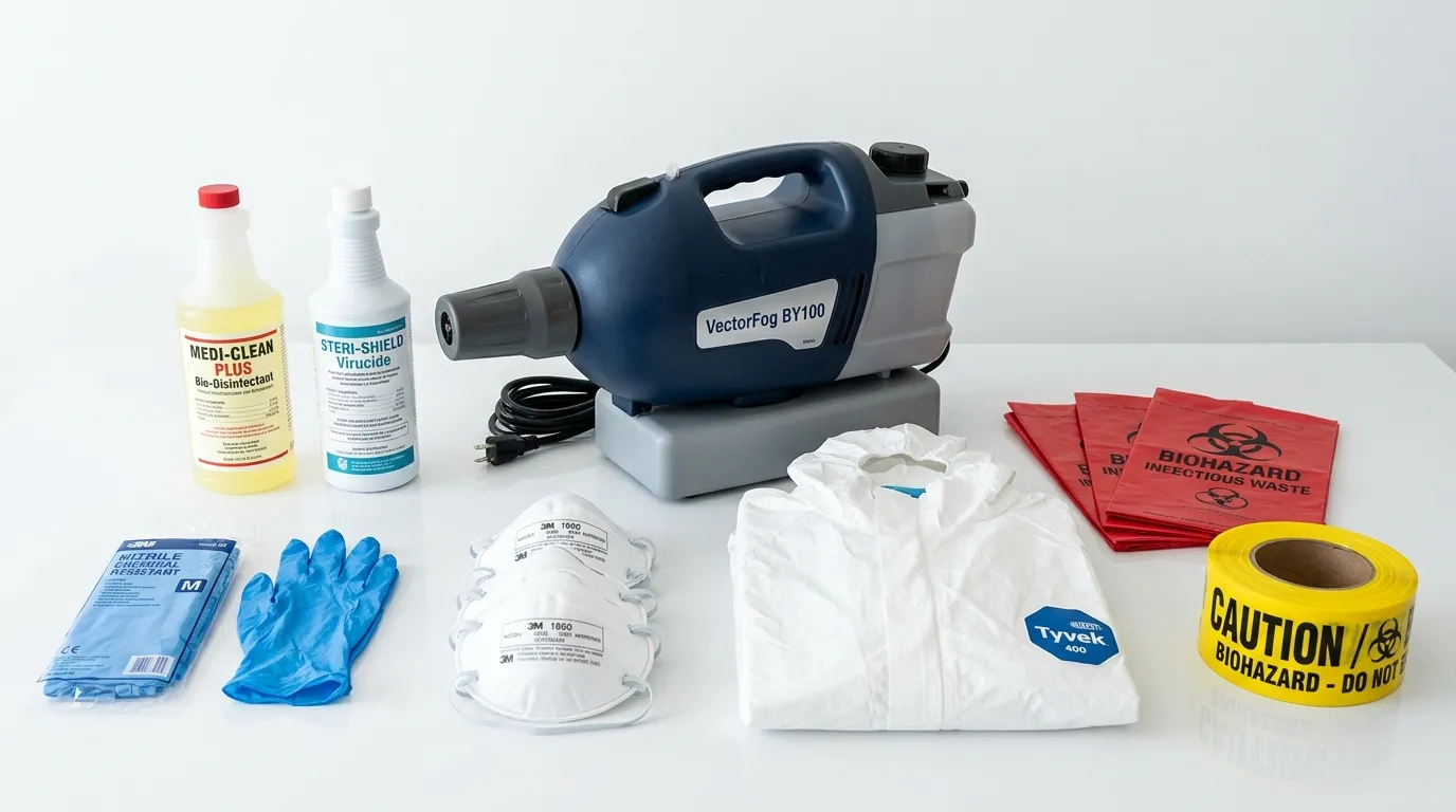 Professional biohazard remediation crew working in Hampshire